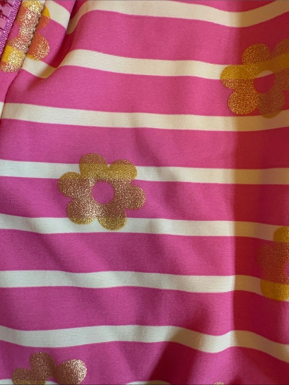 3-4 years Boden Rashguard One-Piece with Gold Flower Print